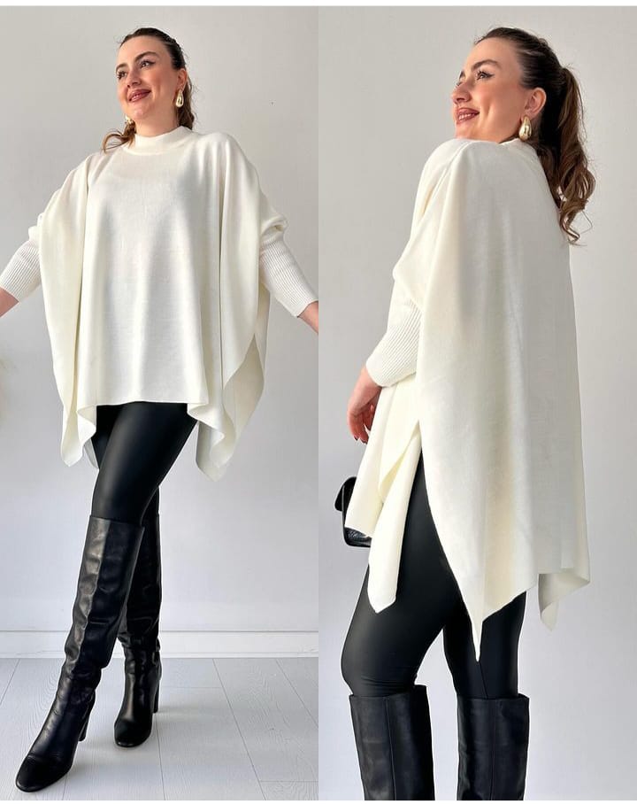 Miswah Batwing Style Fleece Shawl Poncho CH-395