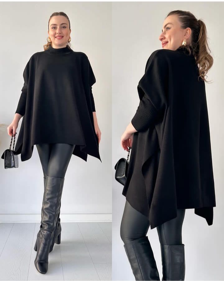 Miswah Batwing Style Fleece Shawl Poncho CH-395