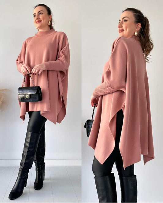 Miswah Batwing Style Fleece Shawl Poncho CH-395