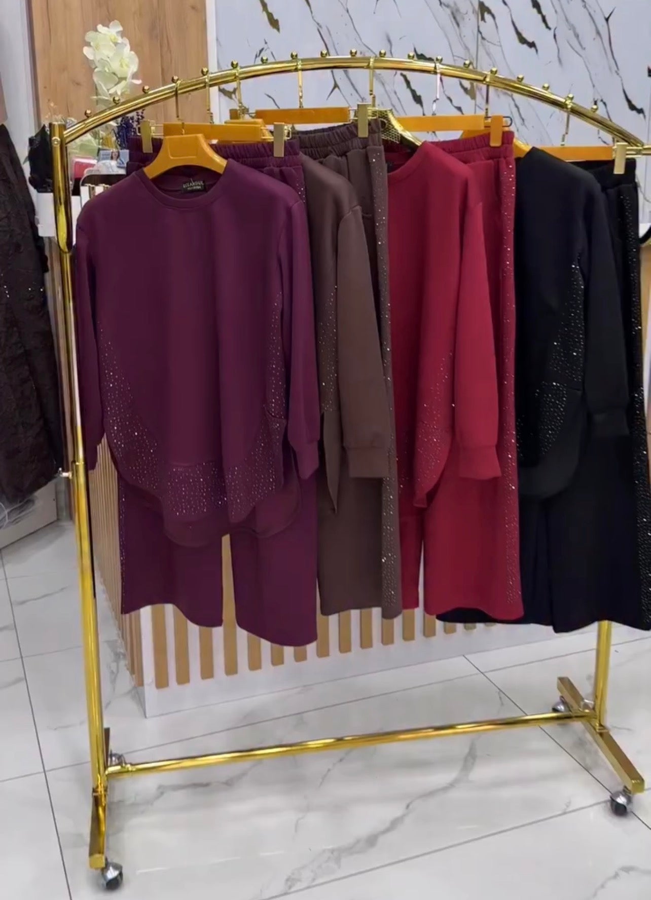 CH 605 - Winter Fleece Crystal Stone Sparkle Outfit - Miswah