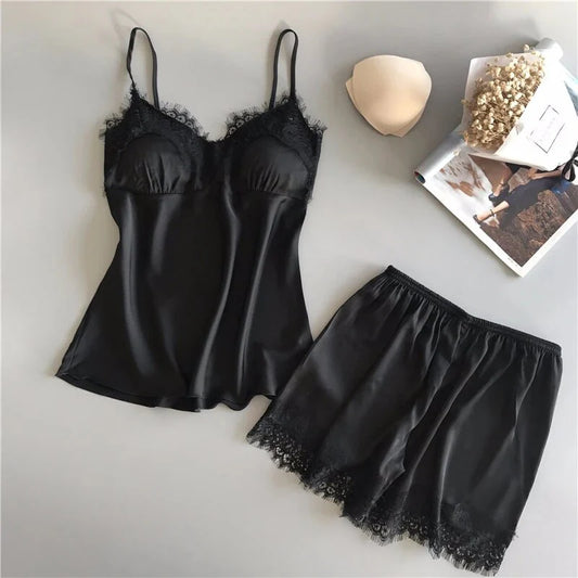 CHK # p72 Miswah  Love in Silk Lace Top & Short Non Padded Cami Set