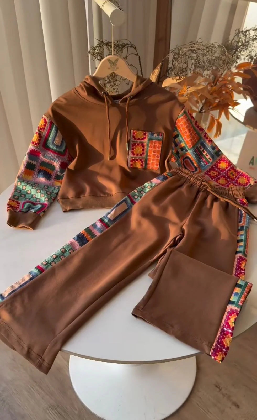 CH-597 Ethnic Print Fleece Co-ord Set For Women’s - Miswah