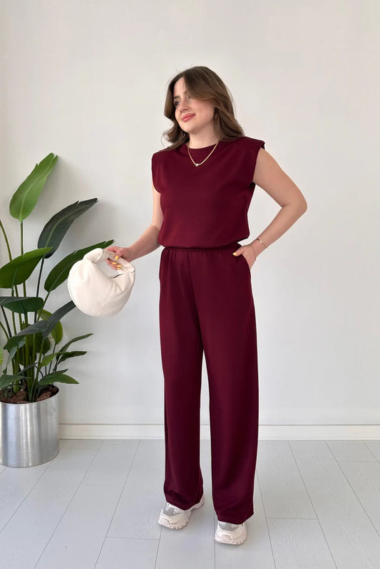 CH 561 Straight Trouser With Sleeveless Top -Miswah