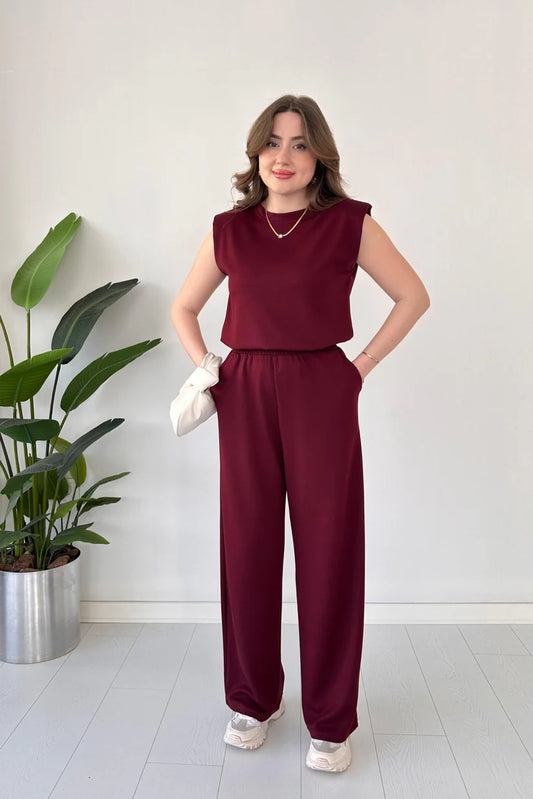 CH 561 Straight Trouser With Sleeveless Top -Miswah