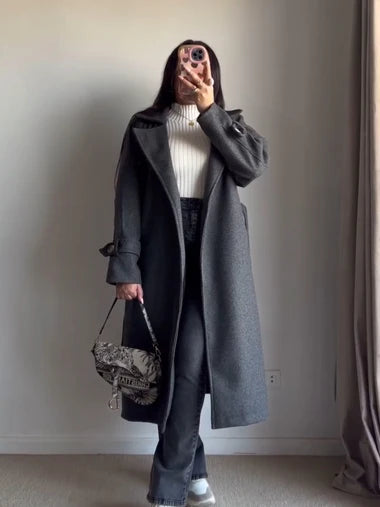 CH 516  Warm Fleece Long Coat