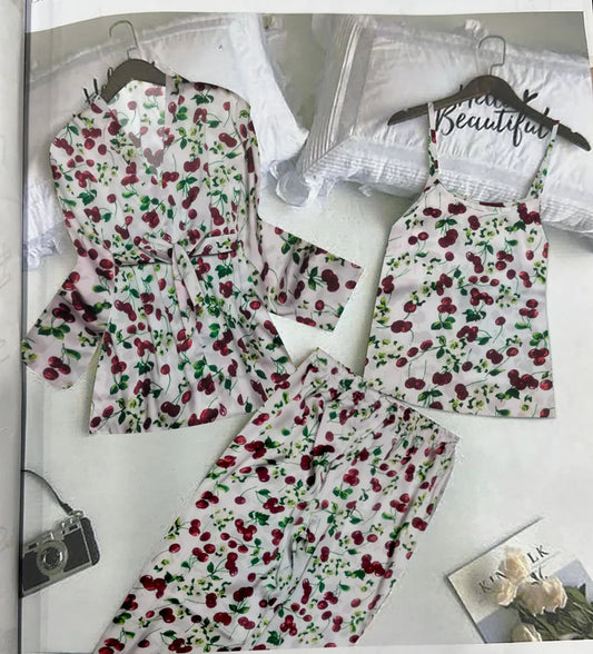 MISWAH 3 Pcs Printed Night Wear Set CHk # P57