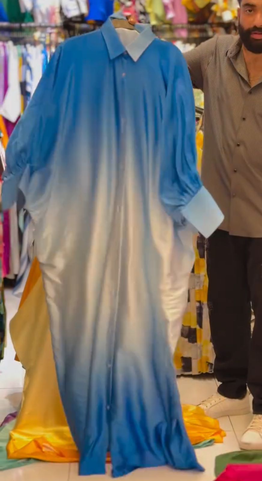 Ch # 532 Miswah Flowy Two-Tone Shaded Long Kaftan