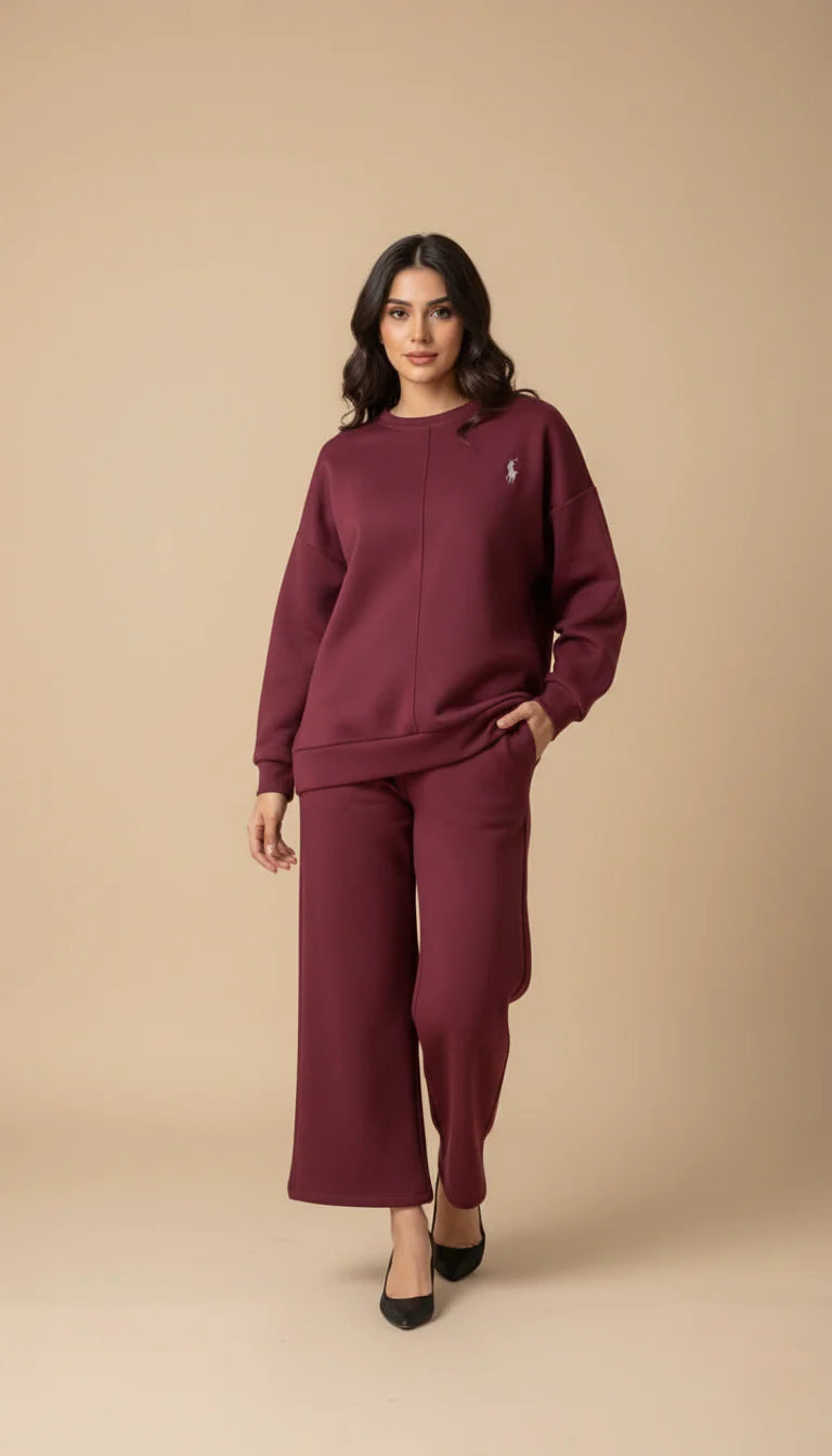 CH 589 Miswah Polo Winter Fleece Co-ord Set