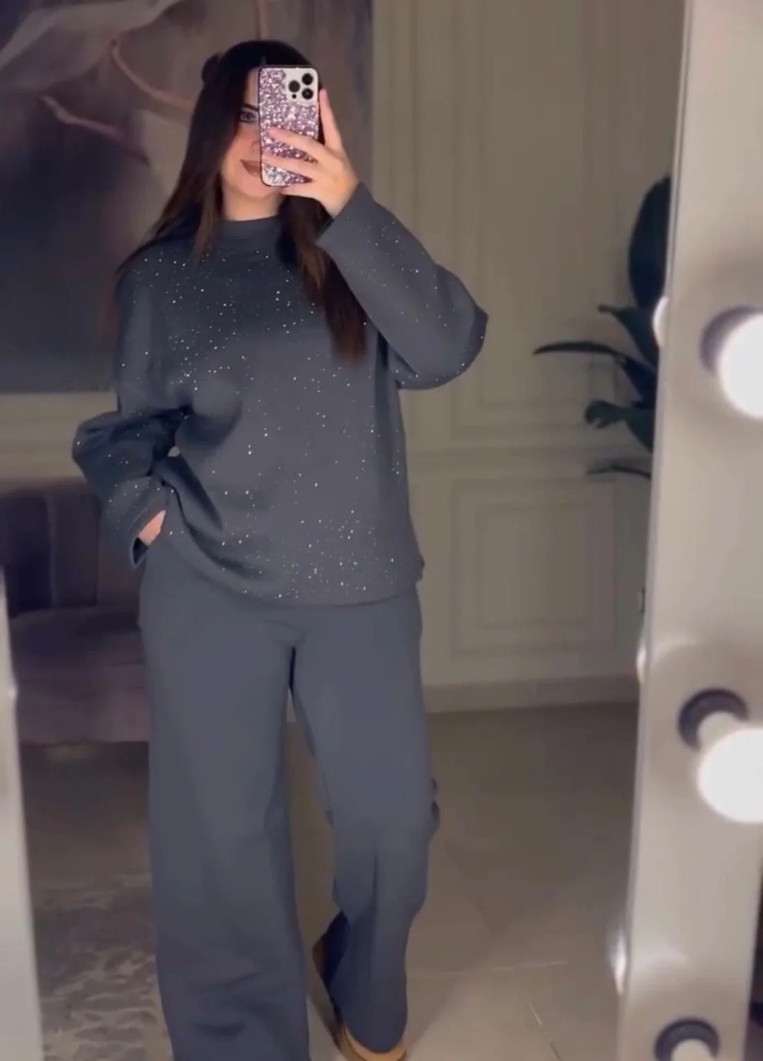 CH 600 - Sparkle Two-Piece Winter Co ord Set - Miswah