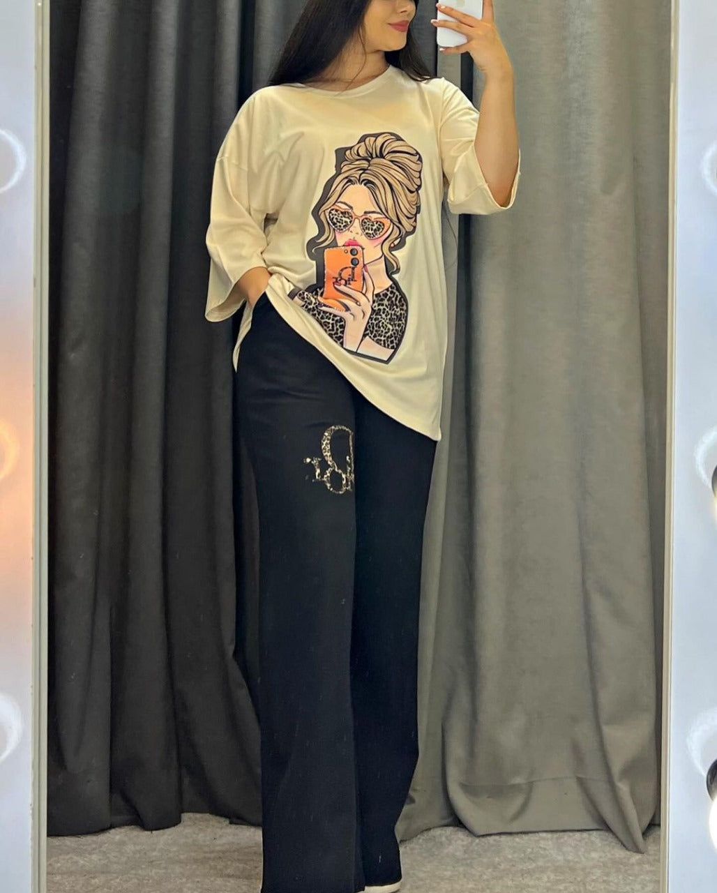 CH 436 Printed Drop-Shoulder Tee Trousers (Print 3)