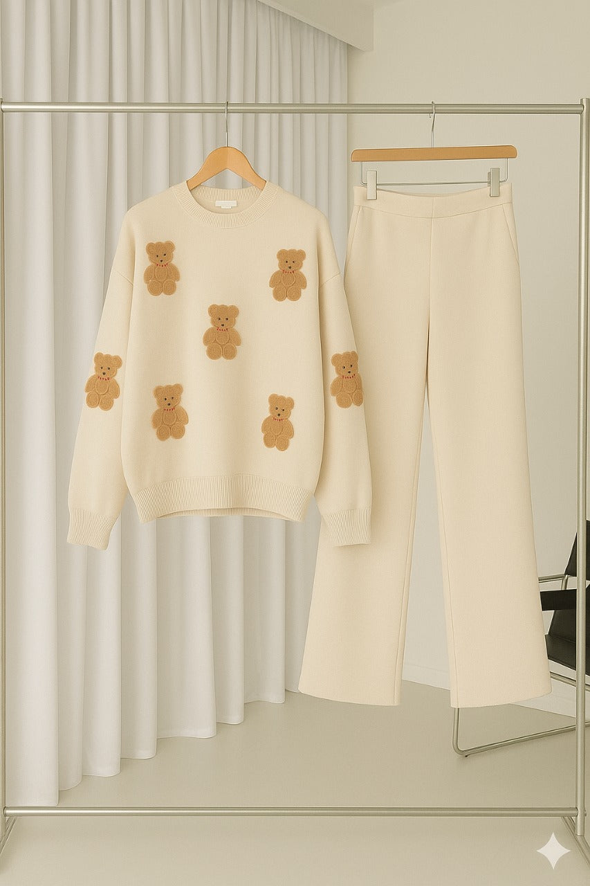 CH 586 BearCraze 3D Print Winter Fleece Co-ords Set - Miswah