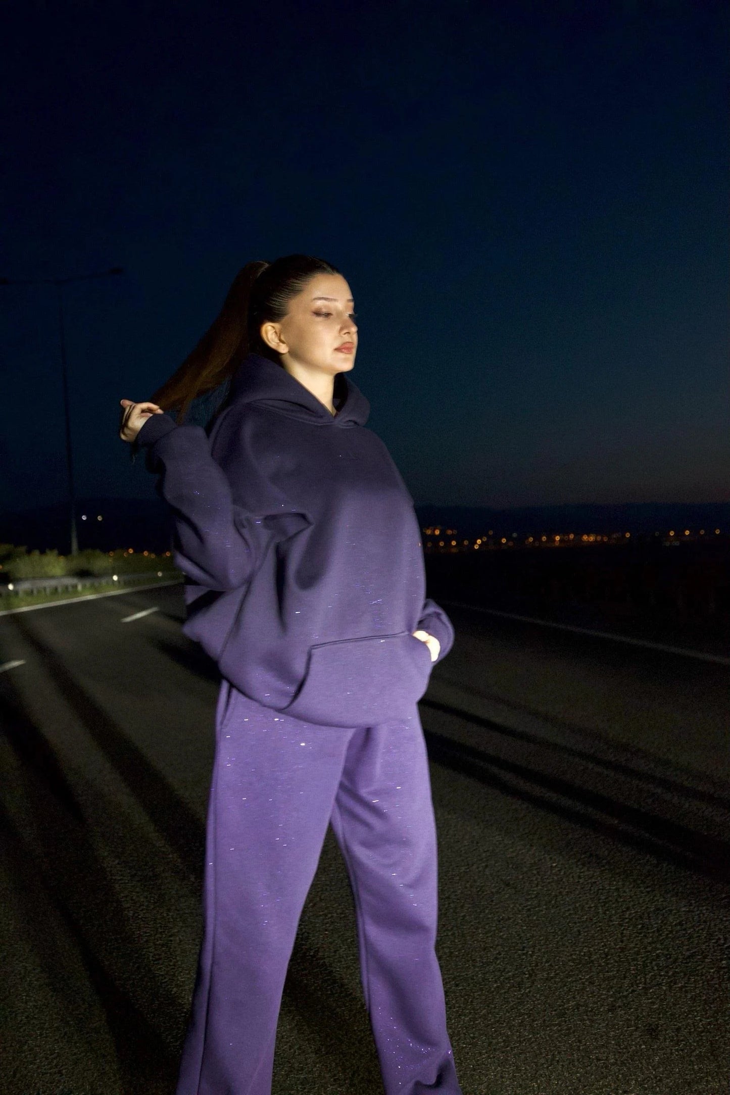 CH 609 -GlitterBlend Fleece Tracksuit - Miswah