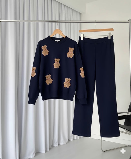 CH 586 BearCraze 3D Print Winter Fleece Co-ords Set - Miswah