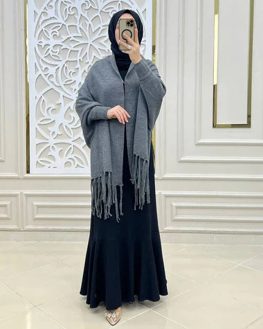 Ch 498 Miswah Free Flow Fleece Poncho