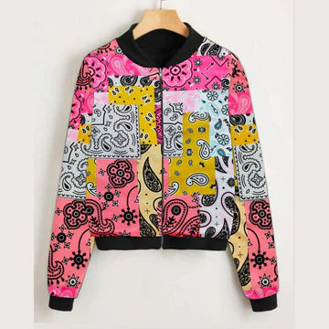 Miswah  Printed Winter Jacket Pink CHW # 22