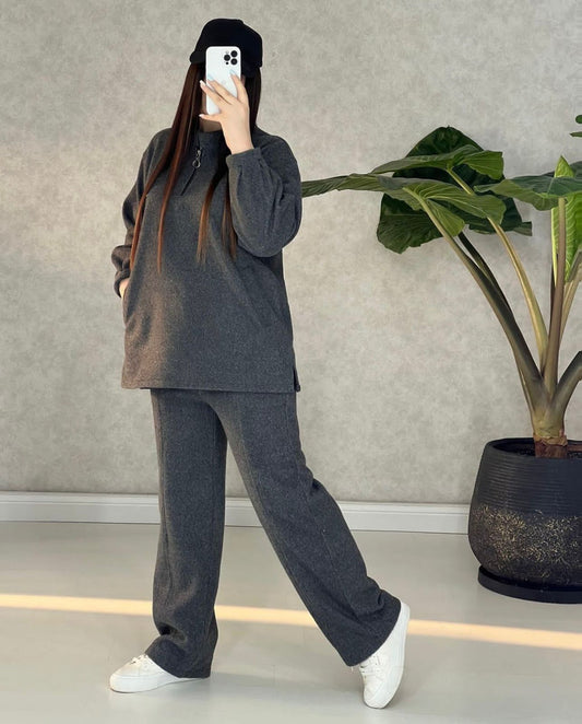 MISWAH WINTER SIDE POCKET 2 PIECES FLEECE DRESS CH # 322