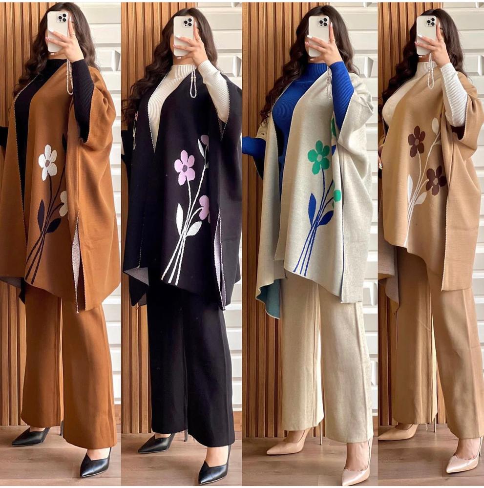 MISWAHS READY TO WEAR WINTER 3 PIECE FLEECE SUIT CAPE SHAWL HIGH NECK & TROUSER CH # 328