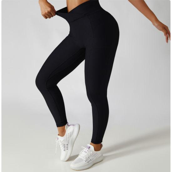 BLACK PLAIN YOGA FITNESS TIGHTS GYM WEAR