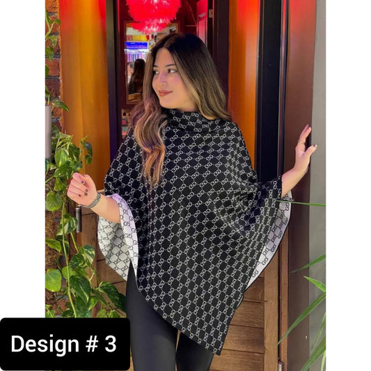 WINTER FREE FALL FLEECE PONCHO DESIGN # 3